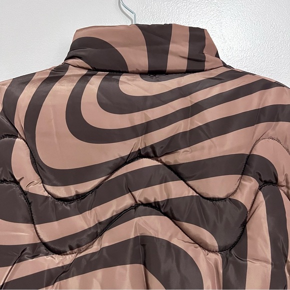 NWT ASOS Design Chocolate Swirl Quilted Limited Edition Padded Puffer Jacket - Picture 12 of 16